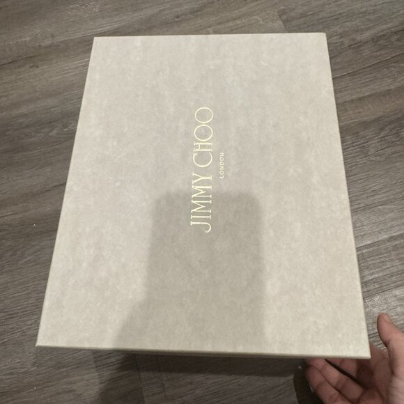 Jimmy Choo Minny 85 mm Gold Metallic Lizard Print Leather Heels Sandals - Picture 12 of 13